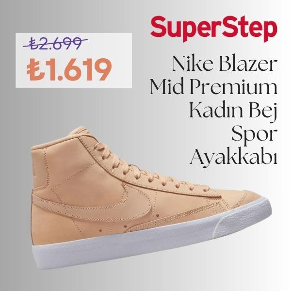 Nike Blazer Mid Premium Kadın Bej Spor Ayakkabı