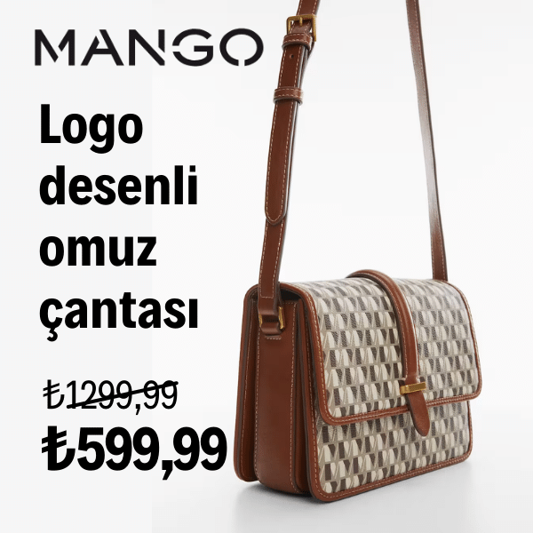 Mango - Logo desenli omuz çantası