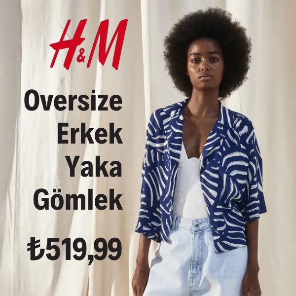H&M Oversize Erkek Yaka Gömlek