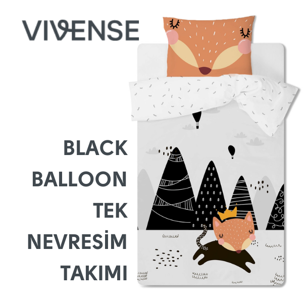 Black Balloon Tek Nevresim Takımı