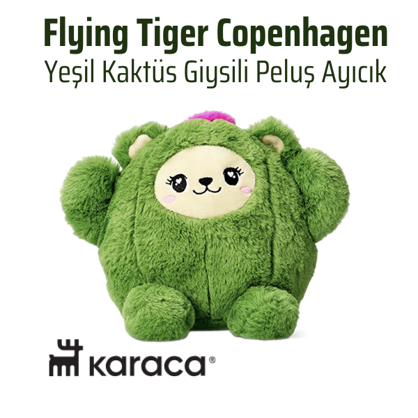 Flying Tiger Copenhagen Yeşil Kaktüs Giysili Peluş Ayıcık