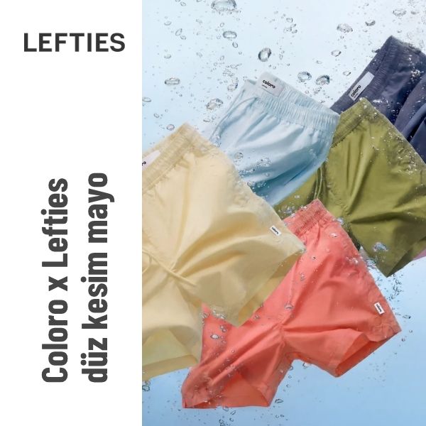 Coloro x Lefties düz kesim mayo